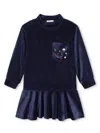 Billieblush Stud-embellished Velvet Dress In Blue