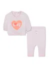 Billieblush Heart-print Sweatshirt And Trousers Set In Pink