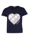 Billieblush Blue T-shirt For Girl With Hearts In Blue