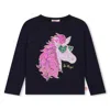 Billieblush Blue T-shirt For Girl With Unicorn In Blue