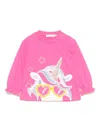 Billieblush Unicorn-print T-shirt In Fuchsia
