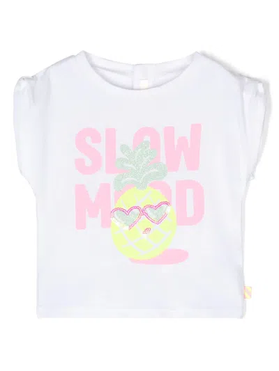 Billieblush Babies' Logo-print Cotton T-shirt In White