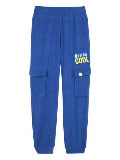Billieblush Kids' Text-print Cargo Trousers In Blue