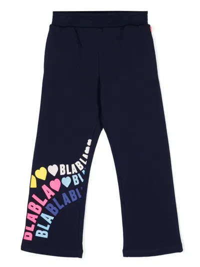 Billieblush Kids' Text-print Track Pants In Blue