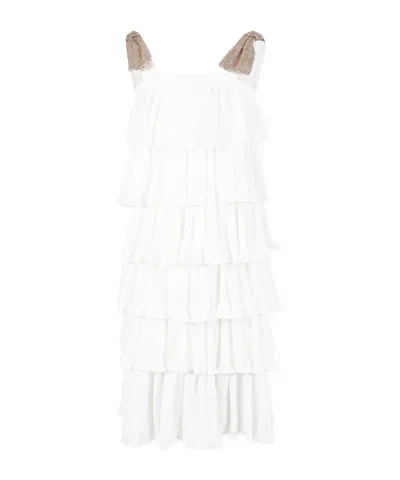 Billieblush Kids' Tiered Dress In White