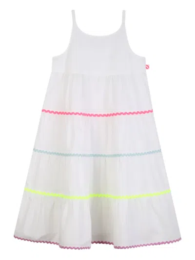 Billieblush Kids' Tiered Rickrack Dress In White