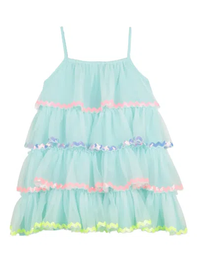 Billieblush Kids' Tiered Ruffled Dress In Blue