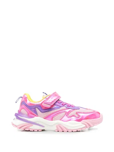 Billieblush Kids' Touch-strap Paneled Sneakers In Pink