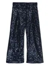 Billieblush Sequin-embellished Wide-leg Trousers In Blue