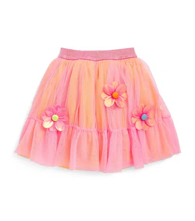 Billieblush Kids' Flower-appliqué Tutu Skirt In Pink