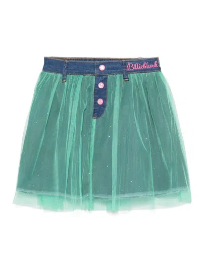 Billieblush Kids' Tulle-overlay Skirt In Green