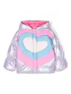 Billieblush Purple Down Jacket For Girl With Heart In Purple