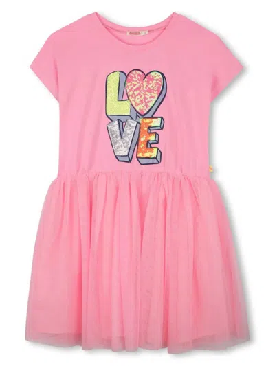 Billieblush Kids' Sequin Print Dress In Pink