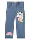 Billieblush Unicorn-patch Jeans In Blue