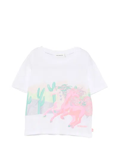 Billieblush Kids' Unicorn Print T-shirt In White