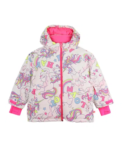 Billieblush Kids' Unicorn-patterned Padded Jacket In Multi
