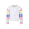 Billieblush Cotton Striped-sleeve Cardigan In White