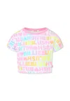Billieblush White Crop T-shirt For Girl With Logo In White