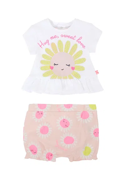 Billieblush White Suit For Baby Girl With Daisy