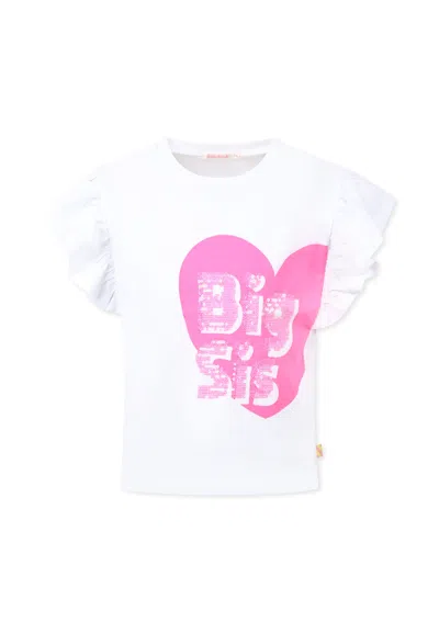Billieblush Kids' White T-shirt For Girl With Heart