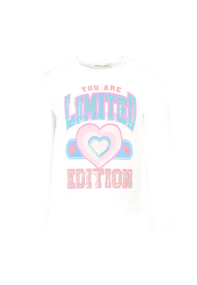 Billieblush Kids' White T-shirt For Girl With Heart