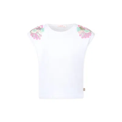BILLIEBLUSH WHITE T-SHIRT FOR GIRL WITH PAILLETTES