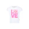 Billieblush White T-shirt For Girl With Writing In White