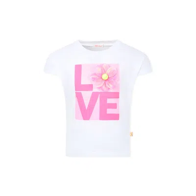 Billieblush Kids' White T-shirt For Girl With Writing