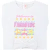 Billieblush White Tank-top For Baby Girl With Print In White