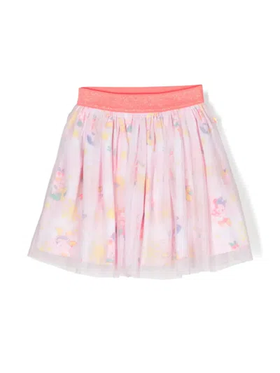 Billieblush Kids' X Disney Characters-print Mini Skirt In 粉色
