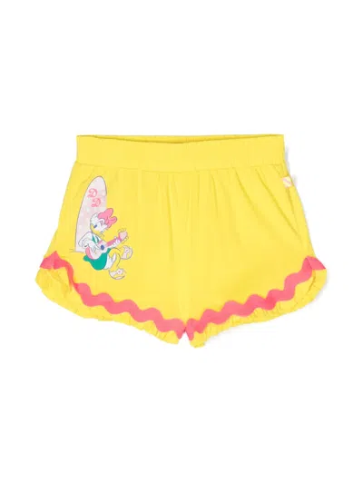 Billieblush Girls Yellow Cotton Disney Shorts