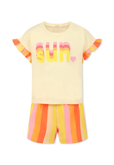 Billieblush Kids' Yellow Suit For Girl With Writing