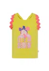 Billieblush Yellow Tank Top For Girl With Minnie In Yellow