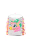 Billieblush Zebra-print Fringed Backpack In Silver
