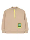 Billieblush Zip-up High-neck Sweatshirt In Neutral