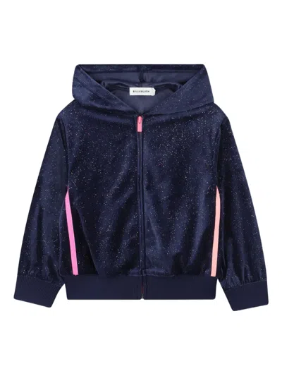 Billieblush Kids' Zip-up Hooded Jacket In Blue