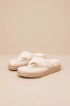 Billini Amaya Bone Raffia Flatform Flip Flops In Beige