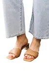 Billini Puff Slide Heel Sandal In Camel In Brown