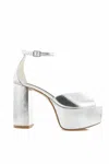 Billini Romara Platform Heels In Silver Metallic In Silver