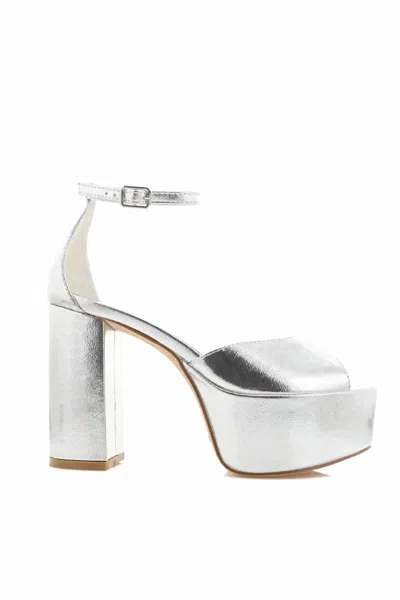 Billini Romara Platform Heels In Silver Metallic