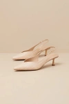 BILLINI SONNY NATURAL RAFFIA POINTED-TOE SLINGBACK PUMPS