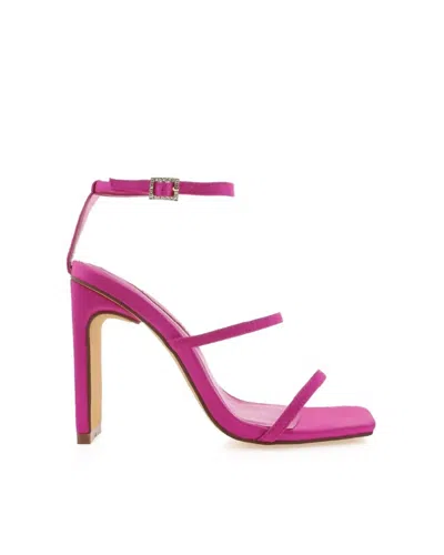 Billini Tiaka Heels In Fuchsia Satin In Pink
