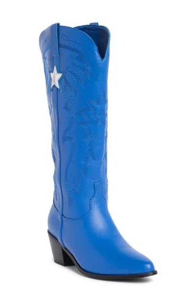 Billini Ubelle Faux Leather Western Boot In Blue