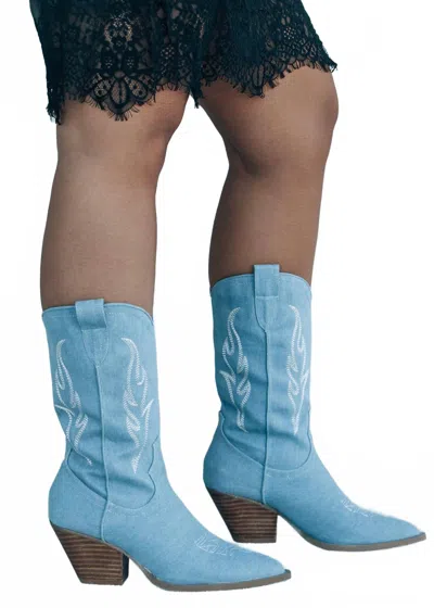 Billini Women's Asha Western Boots In Denim In Blue