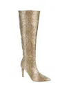Billini Women's Bourbon Python-embossed Knee-high Boots In Cream In Multi