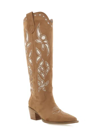 Billini Women's Della Suede Western Boot In Tan In Brown