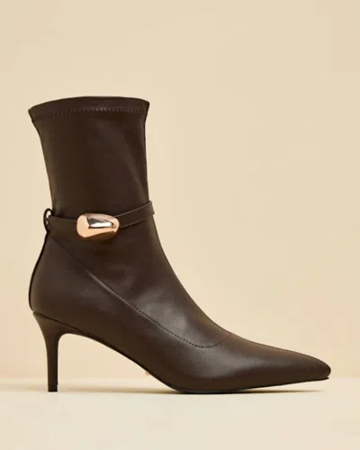 Billini Women's Joyce Pointed-toe Sock Boots In Chocolate In Burgundy