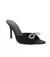 Billini Women's Leilah Bow Heel Slip On Sandal In Black Satin In Black