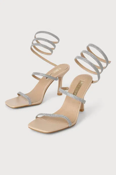 Billini Women's Simi Glitter And High Heel Sandals In Silver Light Nude In Multi