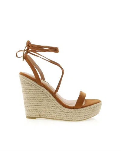 Billini Women's Sloane Wedge Heel Sandal In Tan Suede In Multi